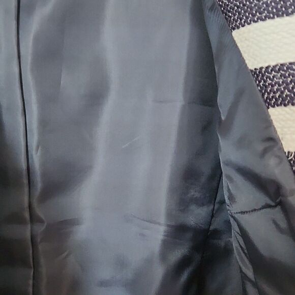 Jones New York Signature Navy White Stripe Double Breasted Cropped Blazer 12 - Picture 4 of 11